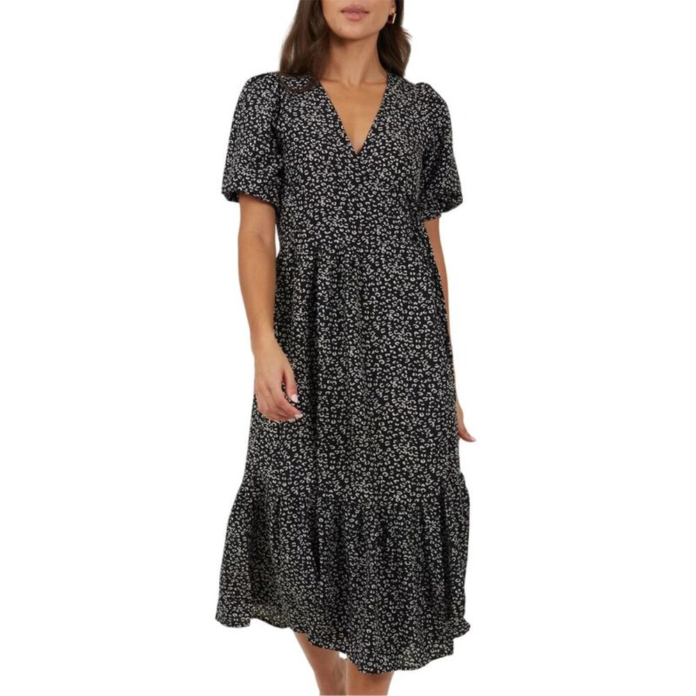 Brave Soul Womens/Ladies Flowers Wrap Dress / Black/White